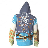 Unisex The Legend of Zelda Hoodies Link Cosplay Long Sleeve Zip Up Sportswear Casual Thin Sweatshirt - INSWEAR